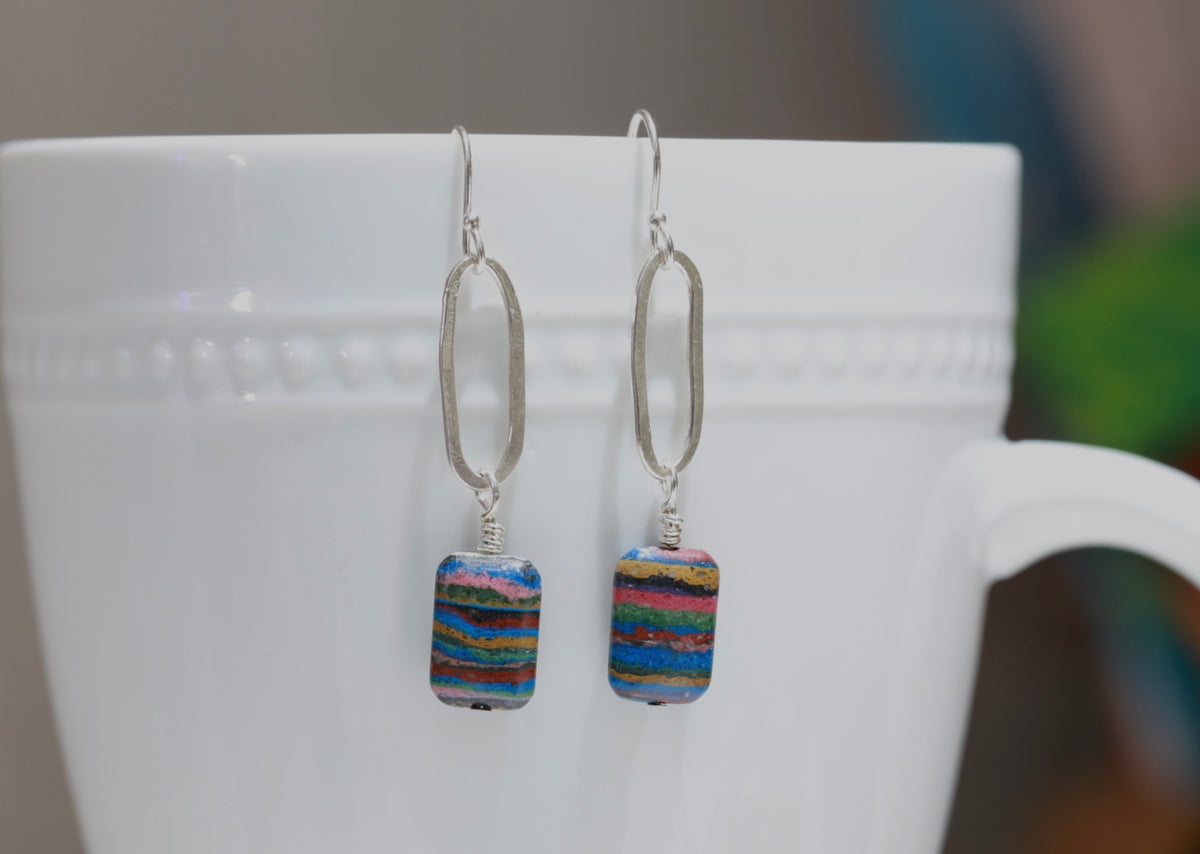 Colorful paperclip earrings