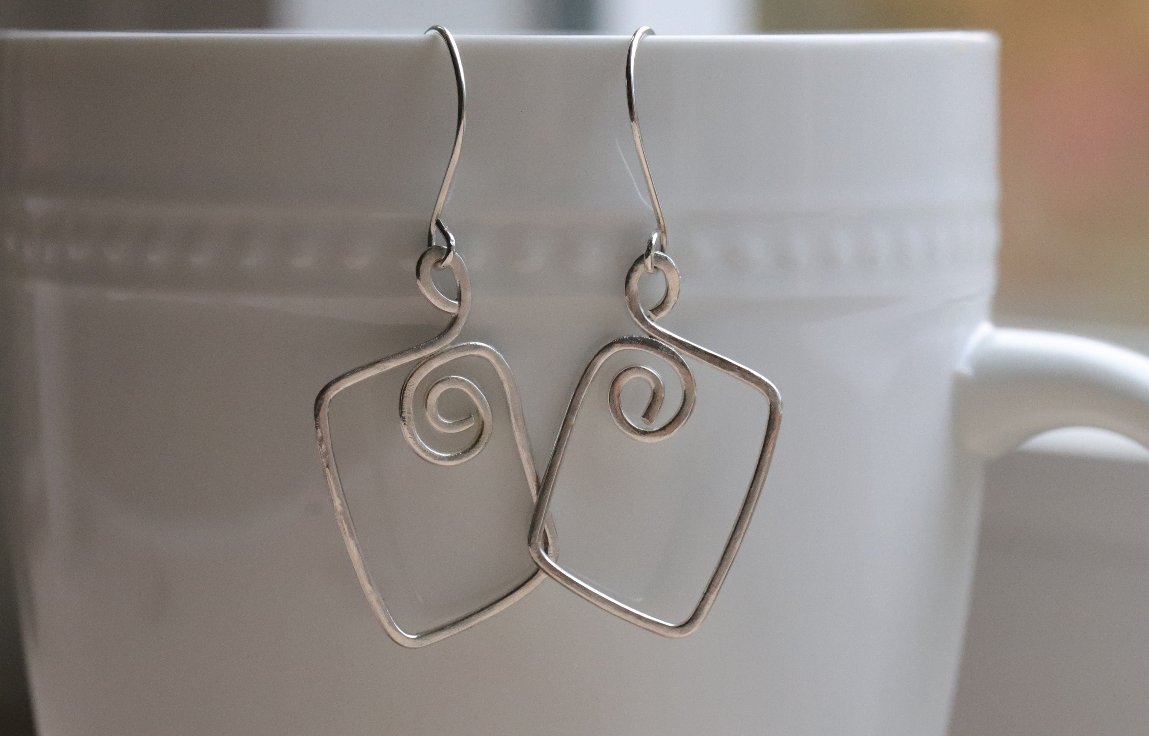 Sterling silver square swirls