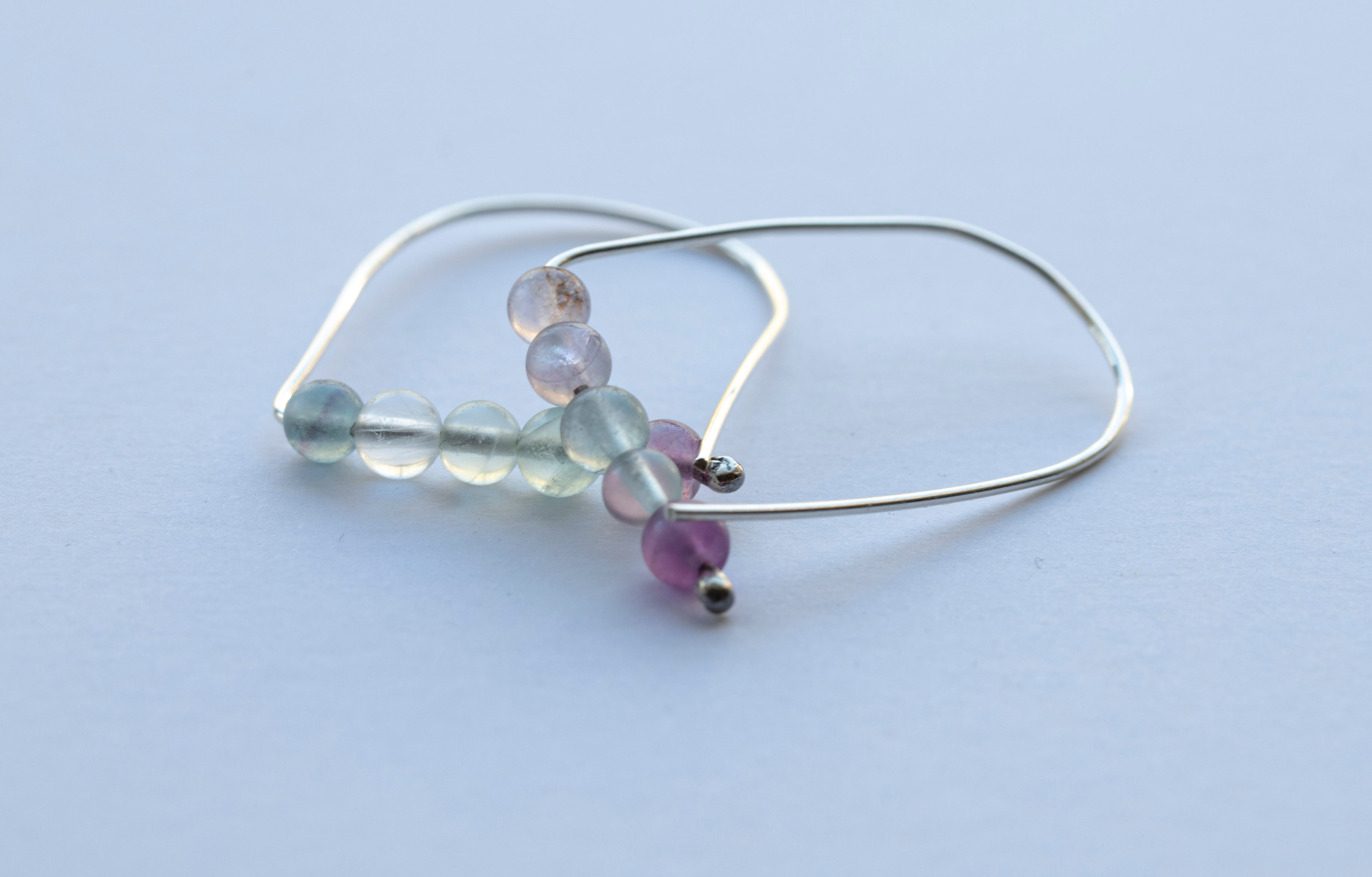 Silver Earwires n' Matt Florite Beads